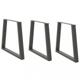 VidaXL Picioare de masă &icirc;n formă de V, 3 buc., antracit, 80x(72-73,3) cm, oțel