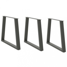 vidaXL Picioare de masă &icirc;n formă de V, 3 buc., antracit, 80x(72-73,3) cm, oțel