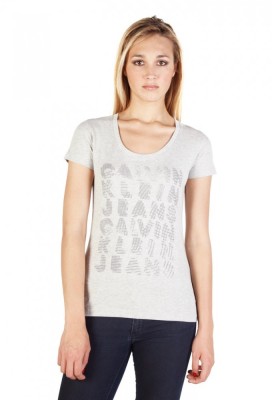 Tricou original Calvin Klein pentru Femei Gri - Marime M foto