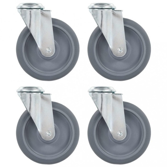 vidaXL Roți pivotante cu gaură pentru șurub, 4 buc., 125 mm 143428