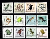 M2 - TS1 8 - Timbre foarte vechi - Polonia - reptile si bactracieni, Fauna, Stampilat