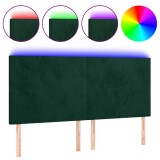 Cumpara ieftin Tablie de pat cu LED, verde inchis, 200x5x118/128 cm, catifea