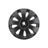 Set 4 Capace Roti potrivite jantelor de 16 inch, pentru Skoda Alb Negru model Aura Black, Autohelix MSA