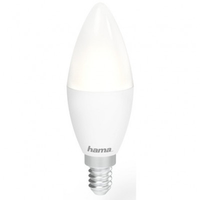 Bec LED RGBW inteligent Hama, Wi-Fi, E14, 5.5W, lumina alba si colorata, clasa energetica F foto