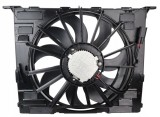Ventilator radiator BMW Seria 5 G30 17-23, 6 Gt (G32) 17-, 7 G11 15-, motor: 1.6 T, 2.0 T, 3.0 R6 T, 490 mm; 4 pini, 17427953400; 17428619626