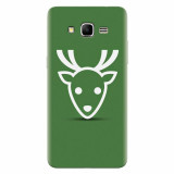 Husa silicon pentru Samsung Grand Prime, Minimal Reindeer Illustration Green