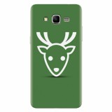 Husa silicon pentru Samsung Grand Prime, Minimal Reindeer Illustration Green