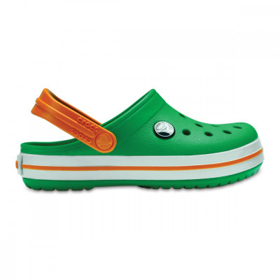 Saboti Crocs Crocband Kids Verde - Grass Green/White/Blazin G Orange foto