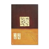 Tablou abstract pictat manual living, birou, Compozitie abstracta, 90x60cm ulei pe panza efect 3D, gata de agatat pe perete