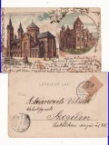 Timisoara- 1899- Sinagoga. Iudaica-litografie, rara, Circulata, Printata