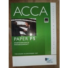 Acca paper F5 performance management 2007