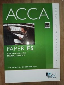 Acca paper F5 performance management 2007 foto