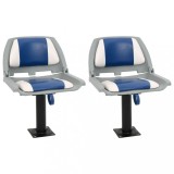 Cumpara ieftin Set scaun pliabil pentru barca, albastru si alb, 48x51x41 cm