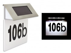Placa solara iluminata cu numarul casei cu LED rezistenta la apa, aprindere automata foto