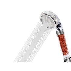 Para de dus, plastic, granule anticalcar, filet standard de 1 2 inch, argintiu, 21 cm
