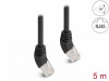 Cablu de retea RJ45 Cat.6A S/FTP unghi sus/sus 45 grade 5m Negru, Delock 80272