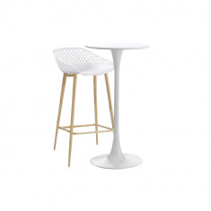 RAKI Set masa si scaune de bar alb, 2 piese, masa 60x101cm cu 1 scaun Toyama 48x47x95cm foto