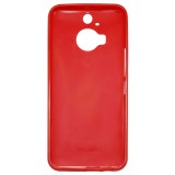 Husa silicon rosie (cu spate mat) pentru HTC One M9 Plus