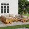 vidaXL Set mobilier de grădină cu perne gri taupe, 9 piese, lemn masiv