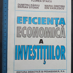 Eficiența economică a investițiilor / Florea Staicu - Pârvu - Dimitriu / 1995