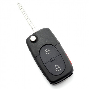 Audi - carcasă cheie tip briceag cu 2+1 butoane (1 buton de panică) și baterie 1616 - CARGUARD foto