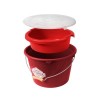 Galeată feeder Delphin Atoma COMBI 3v1, 13 litri, rosie, galeata + lighean + capac