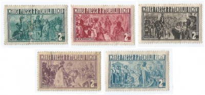 *Romania, lot 1018 cu 5 timbre fiscale locale Bucuresti, 1933, MH foto