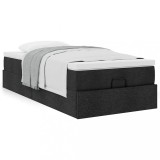 Pat Otoman Gossi 90x200cm Negru cu Saltea, Topper si Spatiu Depozitare
