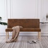 VidaXL Bancă, maro, 139,5 cm, piele &icirc;ntoarsă ecologică 281333