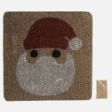 Ansamblu de Zg&acirc;riat pentru Pisici cu Model Moș Crăciun, 32x2x32 cm, Carton Ondulat, CMCLASS