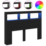 Cumpara ieftin Dulap pentru tablie cu LED Stejar negru 140x17x102 cm