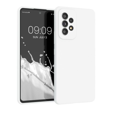 Husa Kwmobile pentru Samsung Galaxy A53 5G, Silicon, Alb, 57835.48 foto