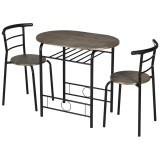 HOMCOM Set bistrou 3 piese, 1 masă, 2 scaune, 80 cm x 53 cm x 74,5 cm, Negru | Aosom Romania