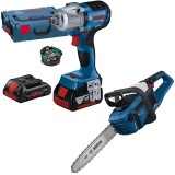 Bosch GDS 18V-450 PC + GKE 18V-40 - Masina de insurubat cu impact cu 2 acumulatori Li-Ion 18 V 4 Ah patrat 1/2 inch 450 Nm M10-M20 valiza speciala acc