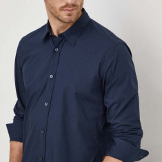BOSS cămașă din bumbac bărbați, culoarea bleumarin, cu guler clasic, slim 50497037