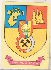 bnk cp Judetul Suceava - Stema - necirculata - marca fixa foto
