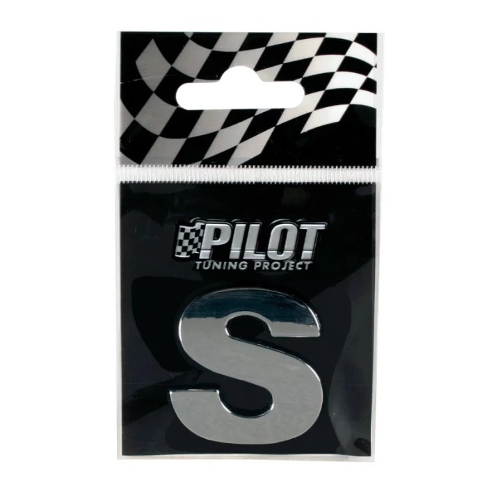 Autocolant 3D crom Type-3 (28mm) litera - S Garage AutoRide