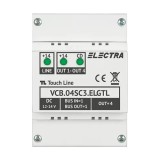 Doza Derivatie Video Electra VCB.04SC3.ELGTL, 4 Iesiri, Protectie Scurtcircuit, LED, ABS Gri, Montaj Sina, IP31