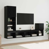 vidaXL Unități pentru Pereți de TV Stejar Negru Lemn compozit 3402949