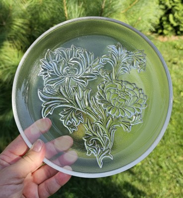 FARFURIE VINTAGE DIN STICLA MASIVA, MODEL FLORAL BUJORI, CLASSIC ROSE ROSENTHAL foto