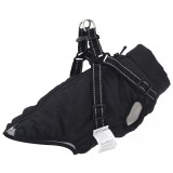 Gossi haina caini cu ham impermeabila reflectorizanta, negru, m