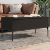 Cumpara ieftin Măsuță de cafea, negru, 100x50x45 cm, lemn prelucrat și metal
