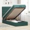 vidaXL Cadru de pat otoman cu saltele, catifea verde &icirc;nchis 90x190cm 3313514