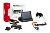Set senzori de parcare AMiO cu camera HD, ecran 4,3 inch si 4 senzori albi