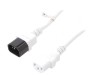 Cablu Prelungitor Alimentare Alb 0.5m IEC C13 la IEC C14 10A 250V, Goobay