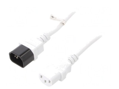 Cablu Prelungitor Alimentare Alb 0.5m IEC C13 la IEC C14 10A 250V foto