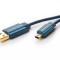 Cablu Profesional 1m mini USB 2.0 - USB Hi-Speed 480Mbit/s OFC cupru fara oxigen aurit Clicktronic