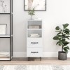 Gossi servanta, alb extralucios, 34,5x34x90 cm, lemn compozit
