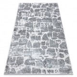 Covor MEFE modern 6184 Pavaj cărămidă structural două niveluri de l&acirc;nă gri inchis, 240x330 cm, Dreptunghi, Lana