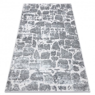 Covor MEFE modern 6184 Pavaj cărămidă structural două niveluri de l&amp;acirc;nă gri inchis, 280x370 cm foto